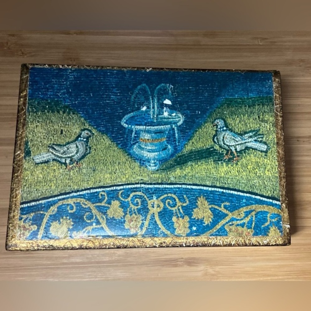 Vintage Italian Florentia Decorative Craft Hinged Trinket Box Hand Made in Italy